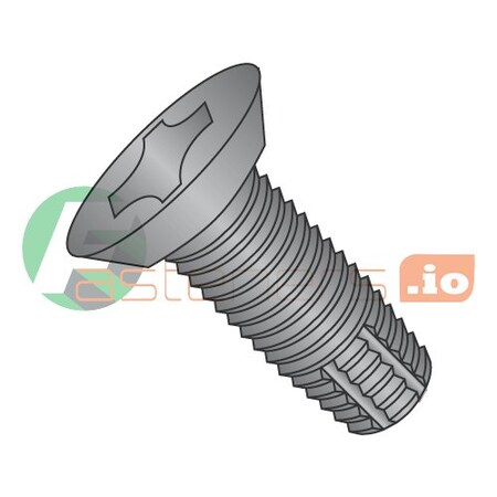 Thread Cutting Screw, #4-40 X 5/16 In, Black Oxide Steel Flat Head Phillips Drive, 10000 PK